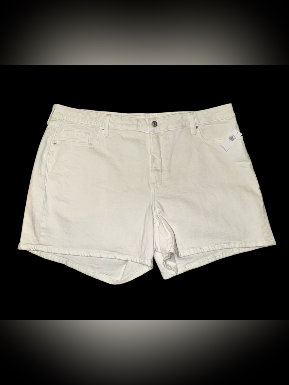 Old Navy White Denim High-Rise O.G. Straight Shorts 22